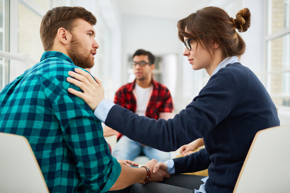 man with drug addiction and depression getting treatment at a rehab center