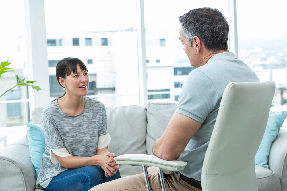 woman having individual therapy session as part of her residential addiction and mental health treatment