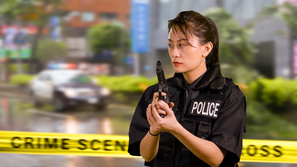 Female officer at crime scene – police officer PTSD help