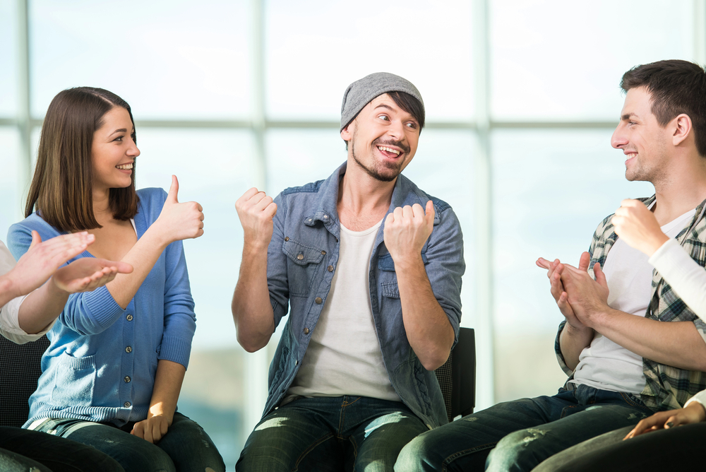 a group therapy session as part of Cognitive Behavioral Therapy for PTSD