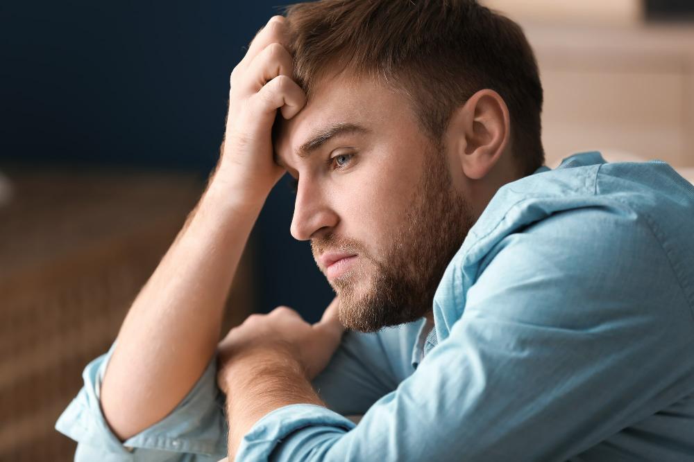 photo of a man with trauma and depression