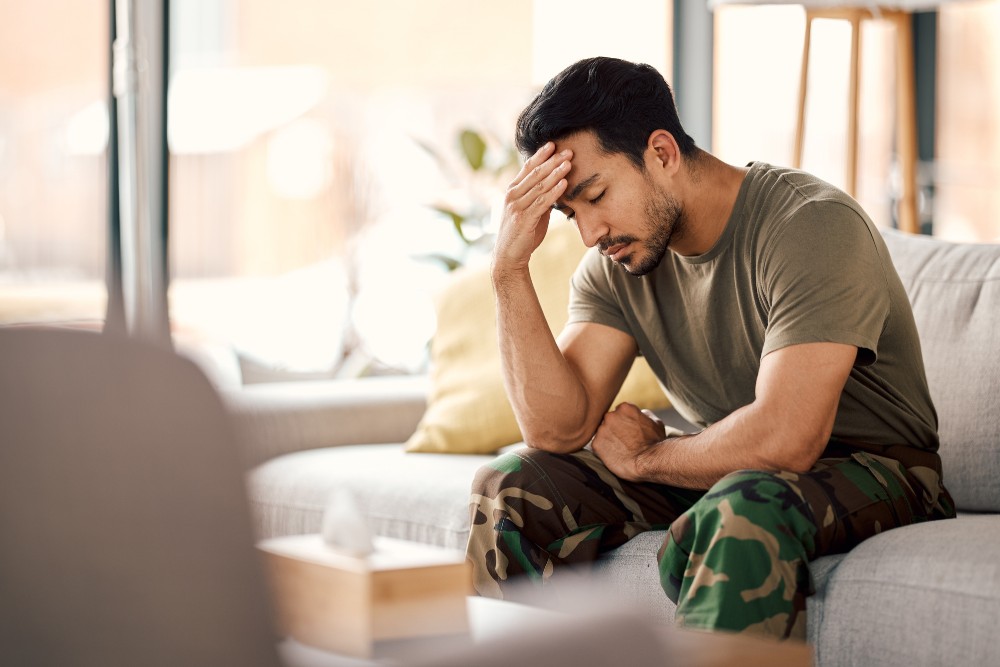 Military personnel showing symptoms of ptsd 