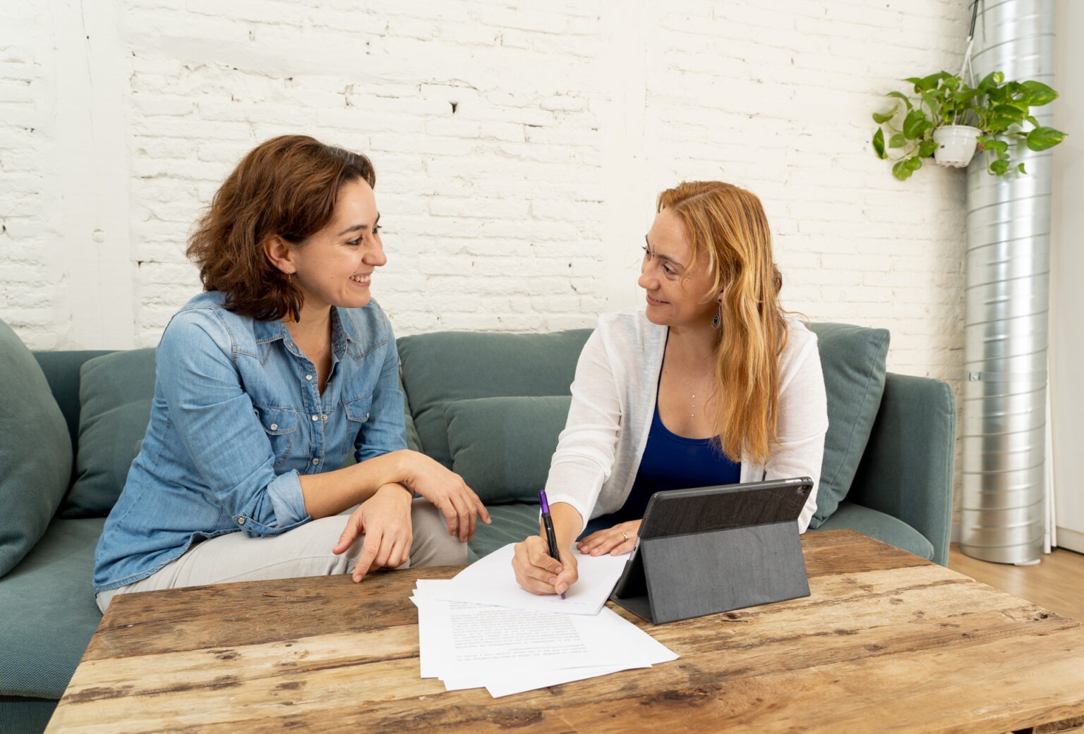 women discussing mental health