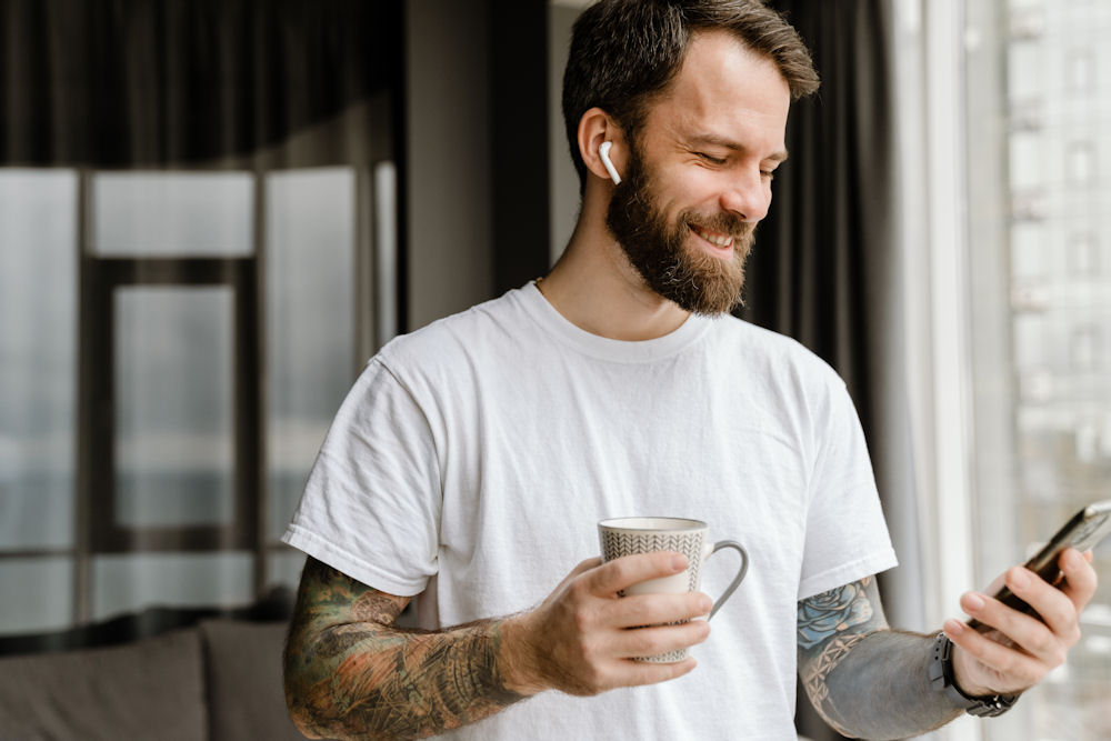 happy man in recovery