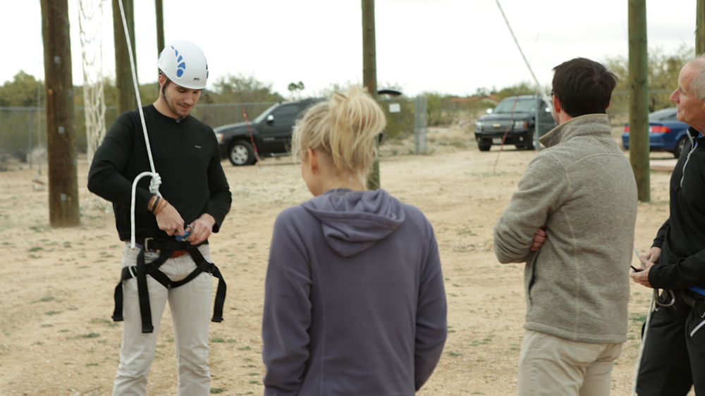 group doing ropes course at Sabino Recovery