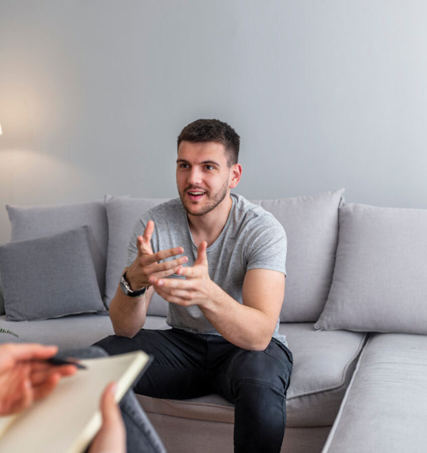 man in therapy