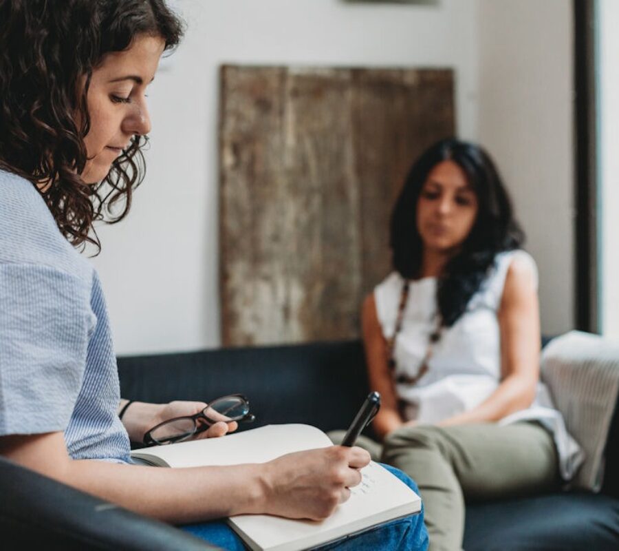 woman in therapy for trauma